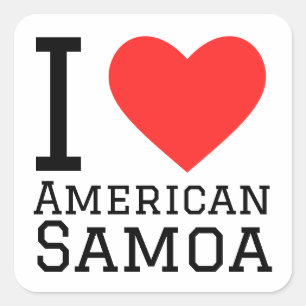 Ik hou van Amerikaans-Samoa Vierkante Sticker