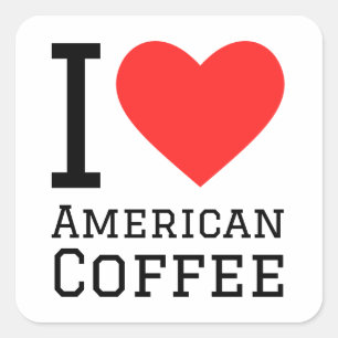 Ik hou van Amerikaanse koffie Vierkante Sticker
