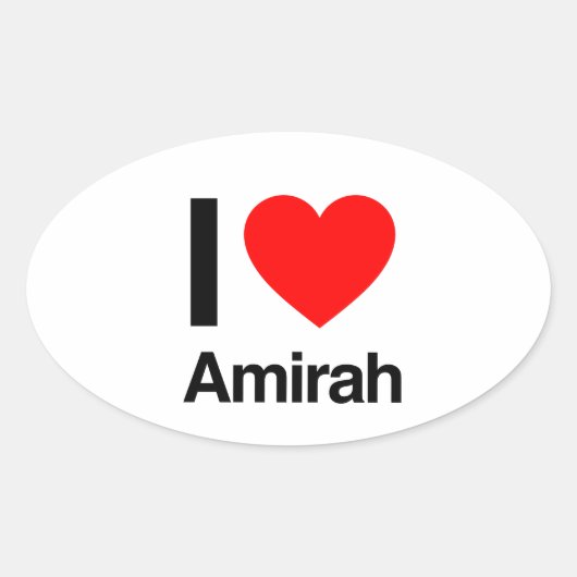 ik hou van amirah ovale sticker (Voorkant)