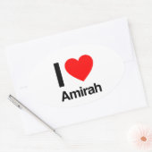 ik hou van amirah ovale sticker (Envelop)