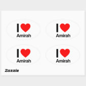 ik hou van amirah ovale sticker (Vel)