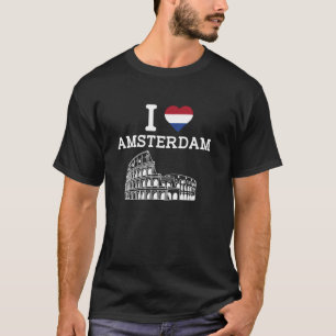 Ik hou van Amsterdam Colosseum Grappige Grap Gag G T-shirt