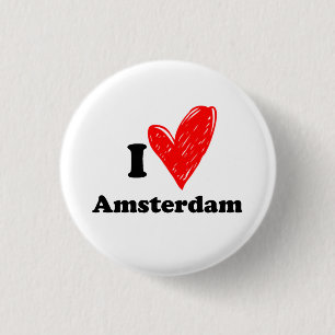 Ik hou van Amsterdam Ronde Button 3,2 Cm