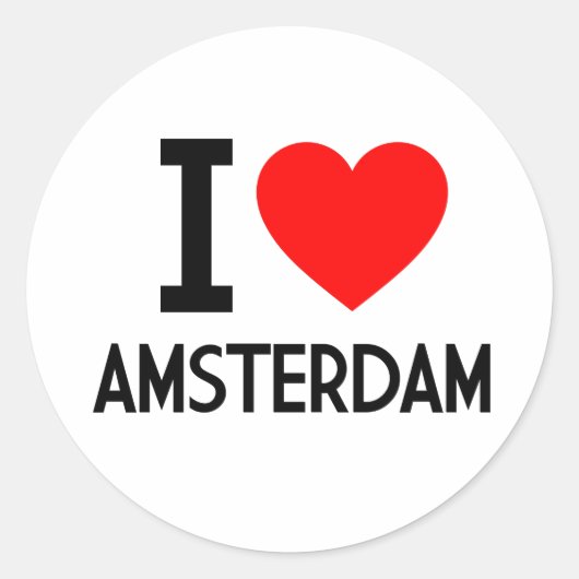 Ik hou van Amsterdam Ronde Sticker (Voorkant)