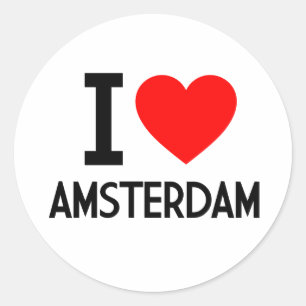 Ik hou van Amsterdam Ronde Sticker
