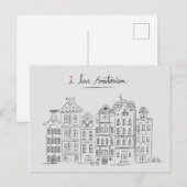 Ik hou van Amsterdam Travel Nederland Aankondigingskaart (Voorkant / Achterkant)