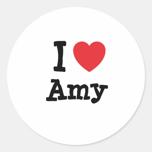 Ik hou van Amy hart T-Shirt Ronde Sticker (Voorkant)