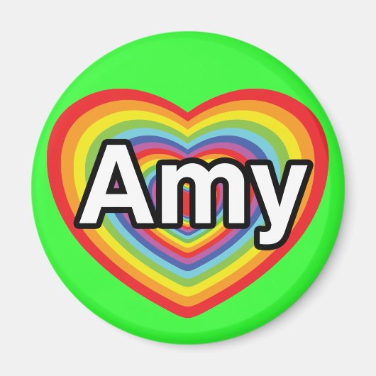 Ik hou van Amy, regenbooghart Magneet (Voorkant)