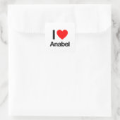ik hou van anabel vierkante sticker (Tas)