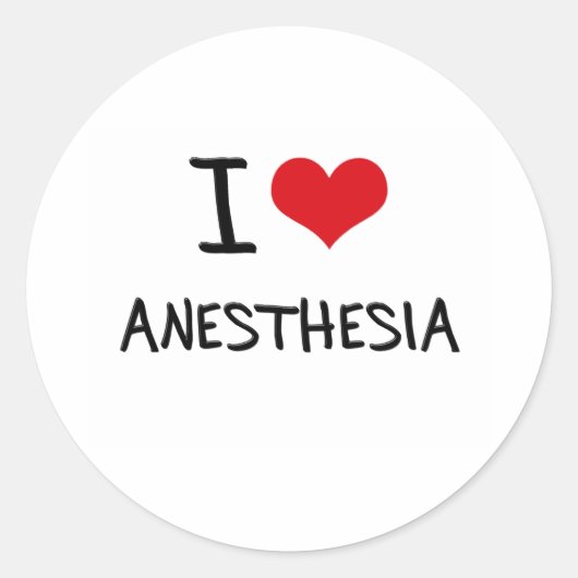Ik hou van anesthesie ronde sticker (Voorkant)