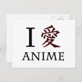Ik hou van Anime Briefkaart (Voorkant / Achterkant)