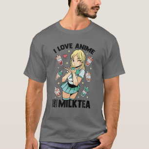 Ik hou van Anime en Melk Tea - Cute Kawaii - Match T-shirt