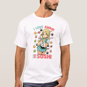 Ik hou van Anime en Sushi - Cute Kawaii - Manga Ot T-shirt
