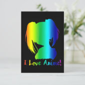 ik hou van anime grappige manga cosplay kaart (Staand voorkant)