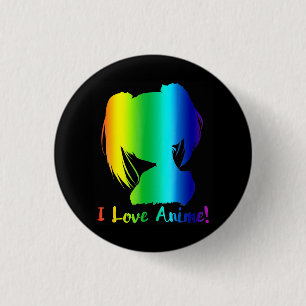 ik hou van anime grappige manga cosplay ronde button 3,2 cm