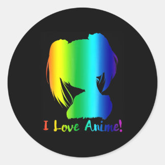 ik hou van anime grappige manga cosplay ronde sticker