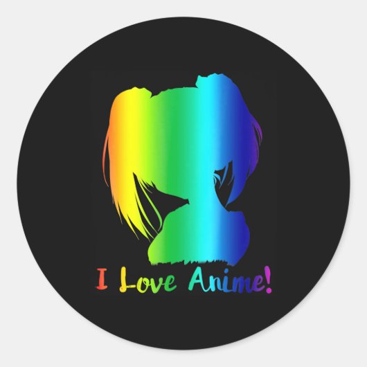 ik hou van anime grappige manga cosplay ronde sticker (Voorkant)
