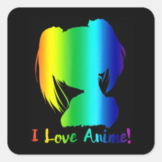 ik hou van anime grappige manga cosplay vierkante sticker