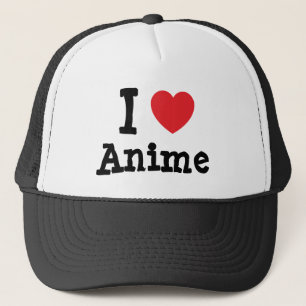 Ik hou van Anime hart op maat Trucker Pet