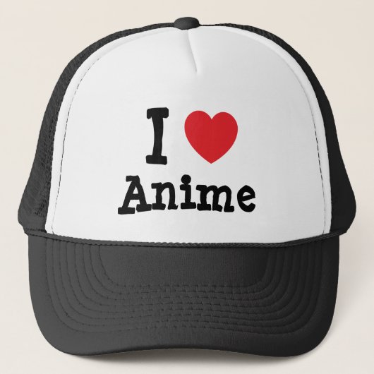 Ik hou van Anime hart op maat Trucker Pet (Voorkant)