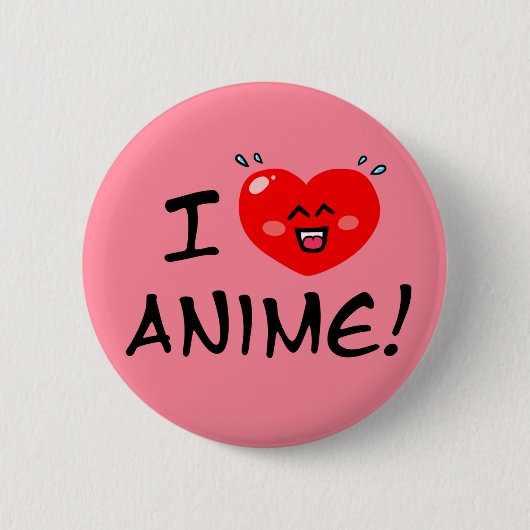 Ik hou van Anime Ronde Button 5,7 Cm (Voorkant)