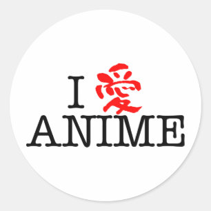 Ik hou van Anime Ronde Sticker