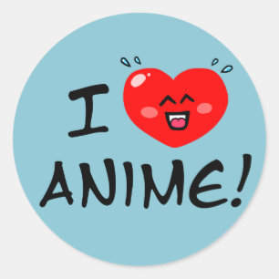 Ik hou van Anime Ronde Sticker