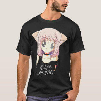 Ik hou van anime Schattige anime meisje japans swe T-shirt