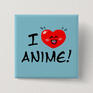 Ik hou van Anime Vierkante Button 5,1 Cm