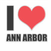 Ik hou van Ann Arbor Sticker (Voorkant)
