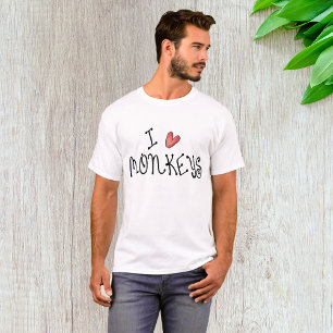 Ik Hou Van Apen Malle Handgeschreven Typografie T-shirt