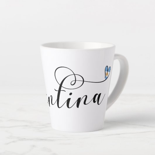 Ik hou van Argentinië, Argentijnse vlag hart Latte Mok (Rechterhoek)