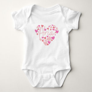 Ik hou van Aria-harten in roze Romper