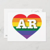 Ik hou van Arkansas Rainbow Heart Briefkaart (Voorkant / Achterkant)