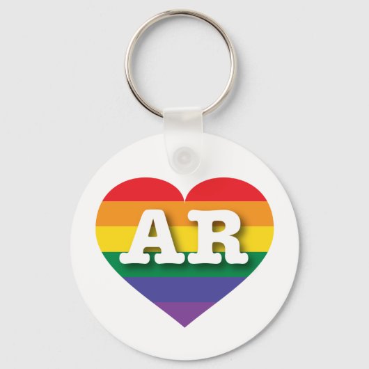 Ik hou van Arkansas Rainbow Heart Sleutelhanger (Voorkant)