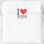 Ik hou van Arthur schopenhauer Vierkante Sticker (Tas)