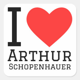 Ik hou van Arthur schopenhauer Vierkante Sticker