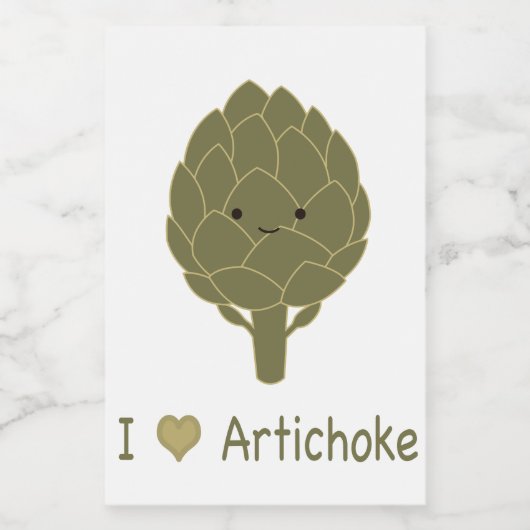 Ik hou van artisjokken voedselcontainer etiket (Enkel label)