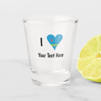 Ik hou van (Aruba Hart Vlag) Persoonlijk Shot Glas