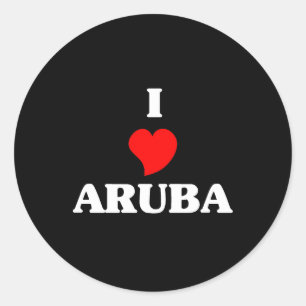 Ik hou van Aruba Ronde Sticker