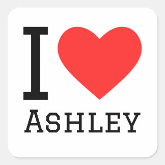 Ik hou van ashley vierkante sticker