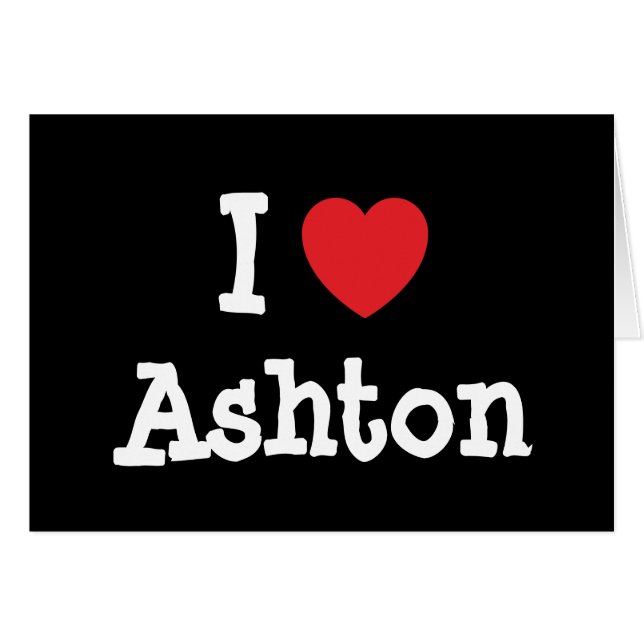 Ik hou van Ashton hart T-Shirt (Voorkant Horizontaal)