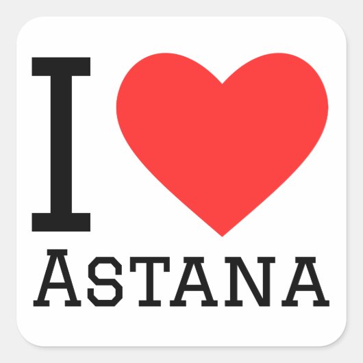 Ik hou van astana vierkante sticker (Voorkant)
