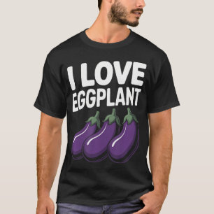 Ik hou van aubergine grappige groente humor t-shirt