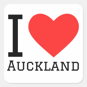 Ik hou van Auckland Vierkante Sticker