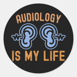 Ik hou van audiologie, audiologie is mijn leven ronde sticker