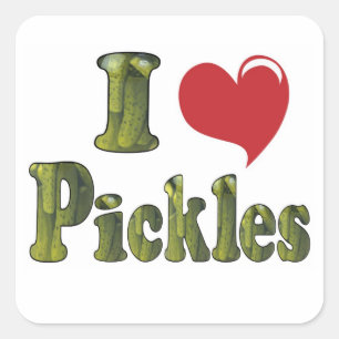 Ik hou van augurken vierkante sticker