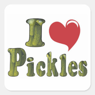 Ik hou van augurken vierkante sticker