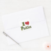 Ik hou van augurken vierkante sticker (Envelop)