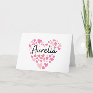 Ik hou van Aurelia - harten voor Aurelia Notitiekaartje